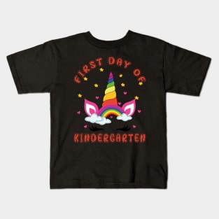 Lovely Unicorn and Rainbow | First Day of Kindergarten Kids T-Shirt